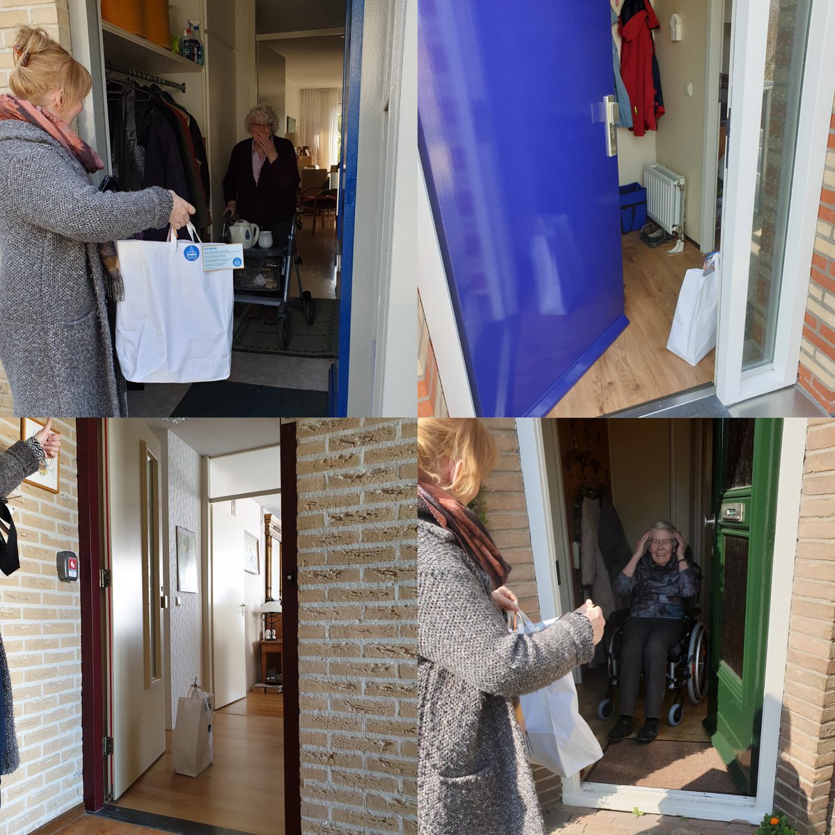 Bijzonder moment!Deelnemers van de buurtkamer in Zwolle Zuid werden verrast met Stay at home tasjes met 10 kado’tjes,voor 10 dagen lang elke dag 1.Een idee geïnitieerd door Bianca Oechies van Optimaal Oud en en Linda Willems. We laten de ouderen niet in de steek #SamenOuderen