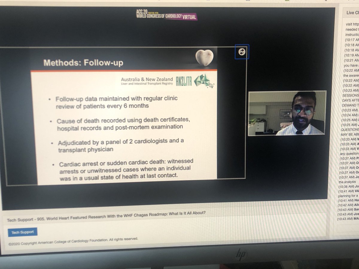 KegJM's tweet photo. Congratulations @DrAnoop_Koshy for your ACC virtual presentation and insights into SCD among liver transplantation recipients #virtualACC #scd #ACC2020 #acc #unimelb https://t.co/4UaL1xM6ng