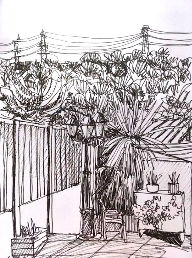 Frustrated with not being able to go for a walk? Take a line for a walk instead! Draw what you can see from a window, then invite someone to do the same. Share your drawing with us, where you are from &amp; #DrawnTogetherUK Let's fill a map of the UK with drawings! #StayHomeSaveLives