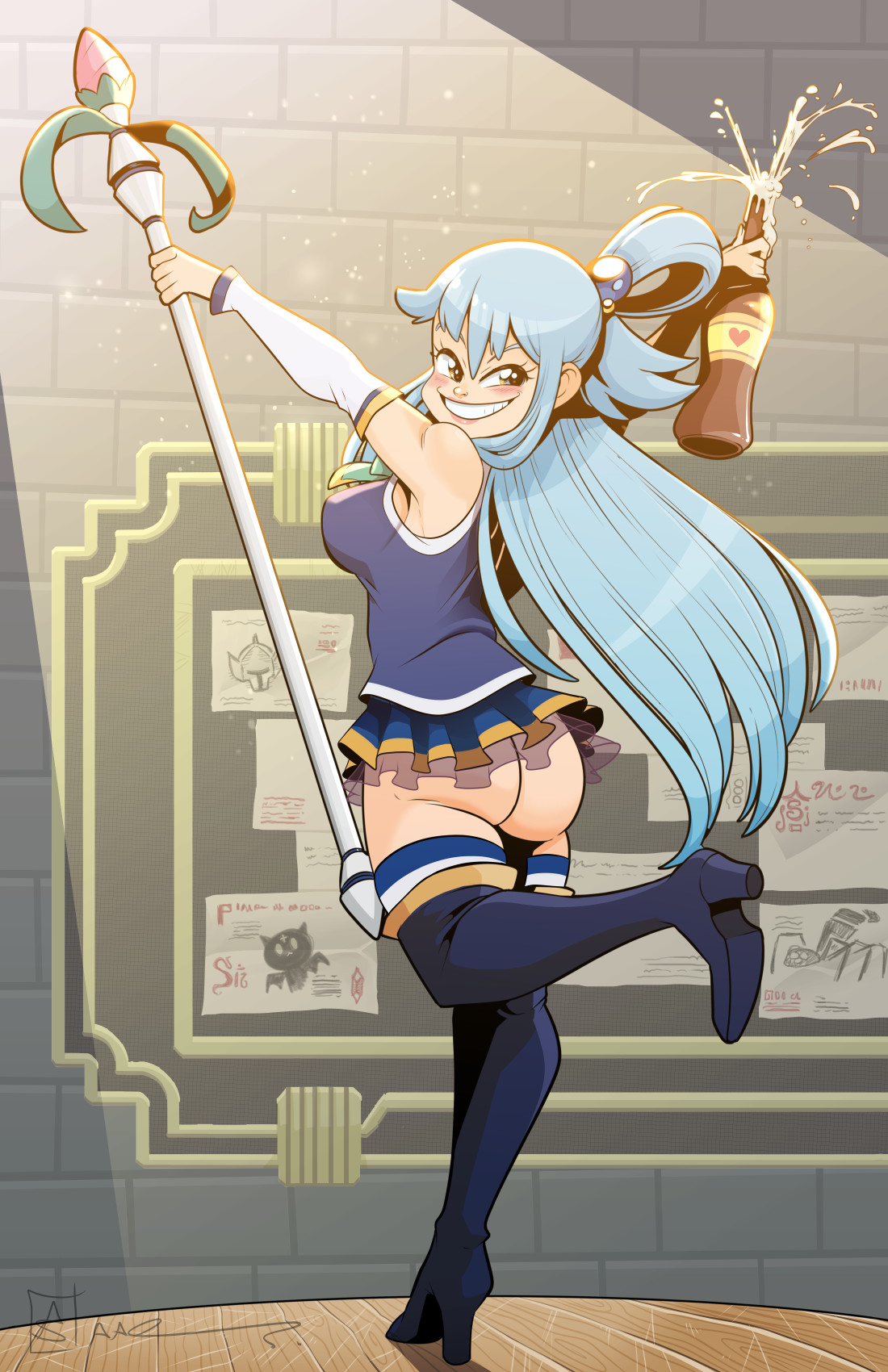 Aaron Schmit (Busy with Work) on X: Aqua from Konosuba for this months  Patreon Pinup! (Hi-rez and NSFW version available to Patrons)  t.coQ92u1Pborm t.coSQtQrzV9Op  X