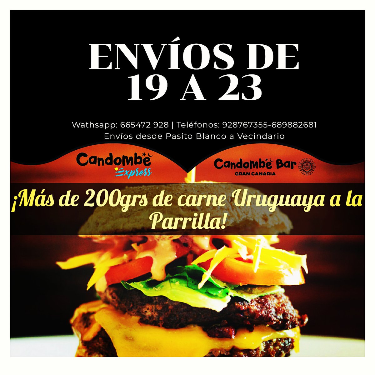 CandombeExpress's tweet image. La cuarentena sigue... ¡El sacrificio no! Llama y pide tu comida preferida. ¡¡Sábado y Domingo!! #CandombeBar y #CandombeExpress. #MásQueComidaUruguaya  #YoMeQuedoEnCasa #EsteVirusLoParamosUnidos