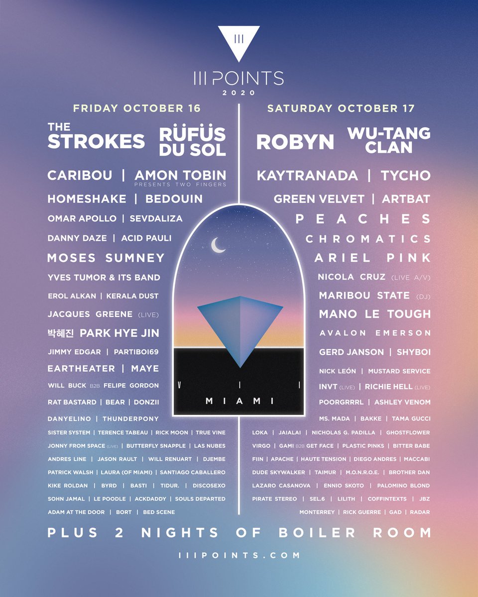 So grateful for <a href="/iiiPoints/">III Points Festival</a> here are the new dates, we added some talent &amp; we are adding a bunch more. Cheers to October! iiipoints.com
