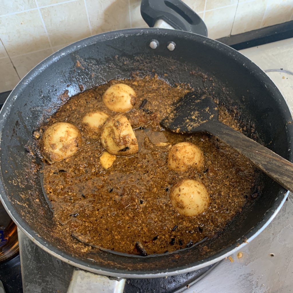 Njmforever's tweet photo. Diary Diary, 
After 37 years of existing, I took the step of cooking my first ever meal today. Egg Curry.
The internet claim it to be a possible cure to #COVID19 since the virus would never enter a body that has already died from eating my curry. https://t.co/zNzDDYaR7v