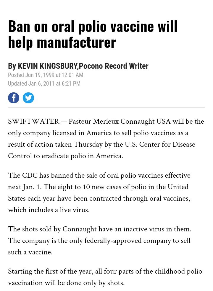 In 2000, the US banned ORAL POLIO vaccines, because they contain active polio viruses that caused polio & paralysis in some children. Yet Gates foundation distributed oral polio vaccines among India's poor which left thousands w/polio or paralysis. Say no to Gates  #COVIDVACCINE!