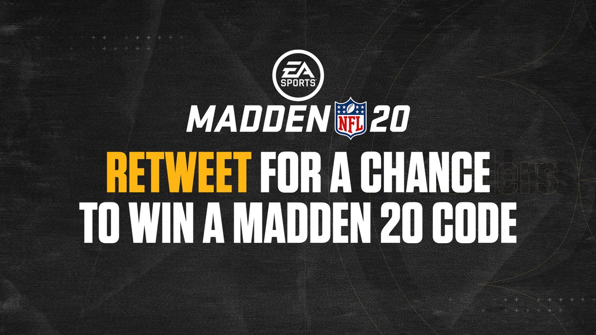 SteelersUnite's tweet photo. Want an @EAMaddenNFL code? 🤔🎮

Retweet &amp; comment which console you have for a chance to win! #Madden20 https://t.co/pYvXL6wbCf