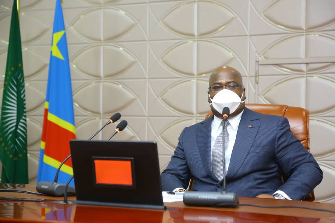 Presidence_RDC's tweet photo. #RDC 28.03.20| #UA Le Chef a tenu à la cité de l’Union Africaine une réunion d’évaluation sur la situation sanitaire en rapport avec le #CoronaVirusRDC. Plusieurs hauts responsables ont pris part à cette réunion de crise à savoir le Premier Ministre, le Ministre de l’Intérieur, https://t.co/46ZvhbZZFi