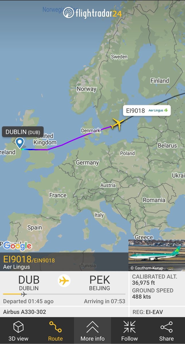 Essiejosie's tweet photo. #flightstalking #AerLingus EI-EAV A333 #EI9018 to PEK from #DublinAirport โโ https://t.co/GucRdqQMuR