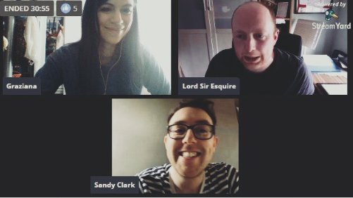 PolyphonyArts's tweet photo. Thank you @grazykoala , @gmarshallcomp & @SandyClark#PhD for today's #PolyphonyArts #StudentChat #LiveSeries session! 🗨️ Watch this space: next week's new exciting sessions to be announced soon!! 🤩
#LetsChat #StudentsNOW #Musicstudents #PhD #freelancework #composers #performers https://t.co/MYK8UlKZ1p