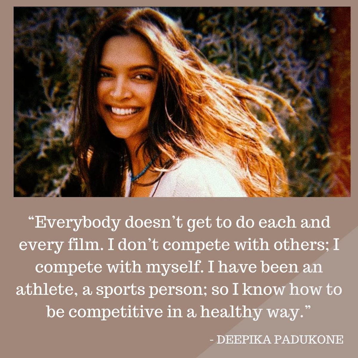 dp1stday1stshow's tweet photo. @deepikapadukone truly gives all positive vibes💗
#deepika #deepikapadukone #dplove #deepikaqoute
#qoute #positivevibes #instagood #instagram https://t.co/F9O8gJVMu5