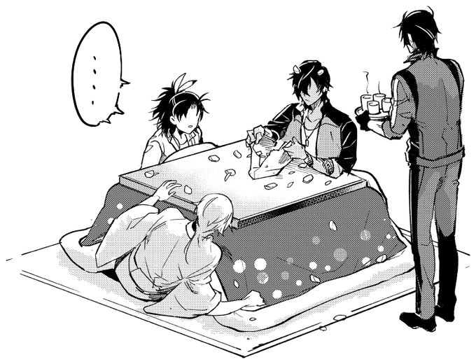 ポテチの袋を開けるのに失敗し、ポテチが散乱した部屋で呆然とする伊達組

#推しのおやつタイム #shindanmaker
https://t.co/YVVENuBE7v 