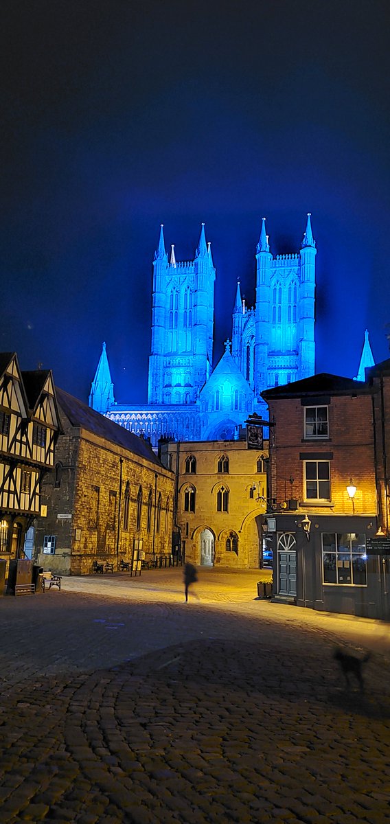 My sister sent this photo of Lincoln Cathedral lit up in blue to thank the doctors and nurses in the NHS.