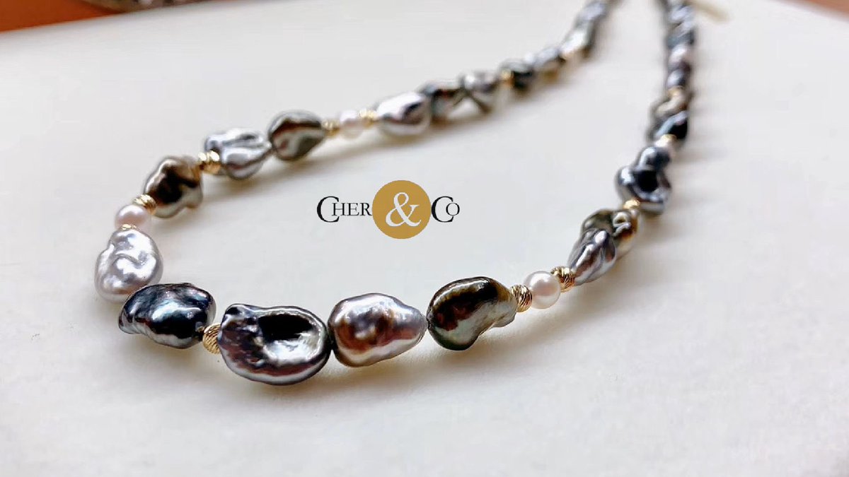 CherandCo's tweet photo. Gorgeous contemporary designer - natural lustrous Tahitian Keshi (around 5-9mm), linked with Akoya pearls and 18k gold necklace 💚

For the details and price DM @cherandco

Cher&amp;Co custom-make your pearl jewellery 💖

#naturalpearls #tahitian #keshi #necklace #StayAtHome https://t.co/RE4fSUi0M9