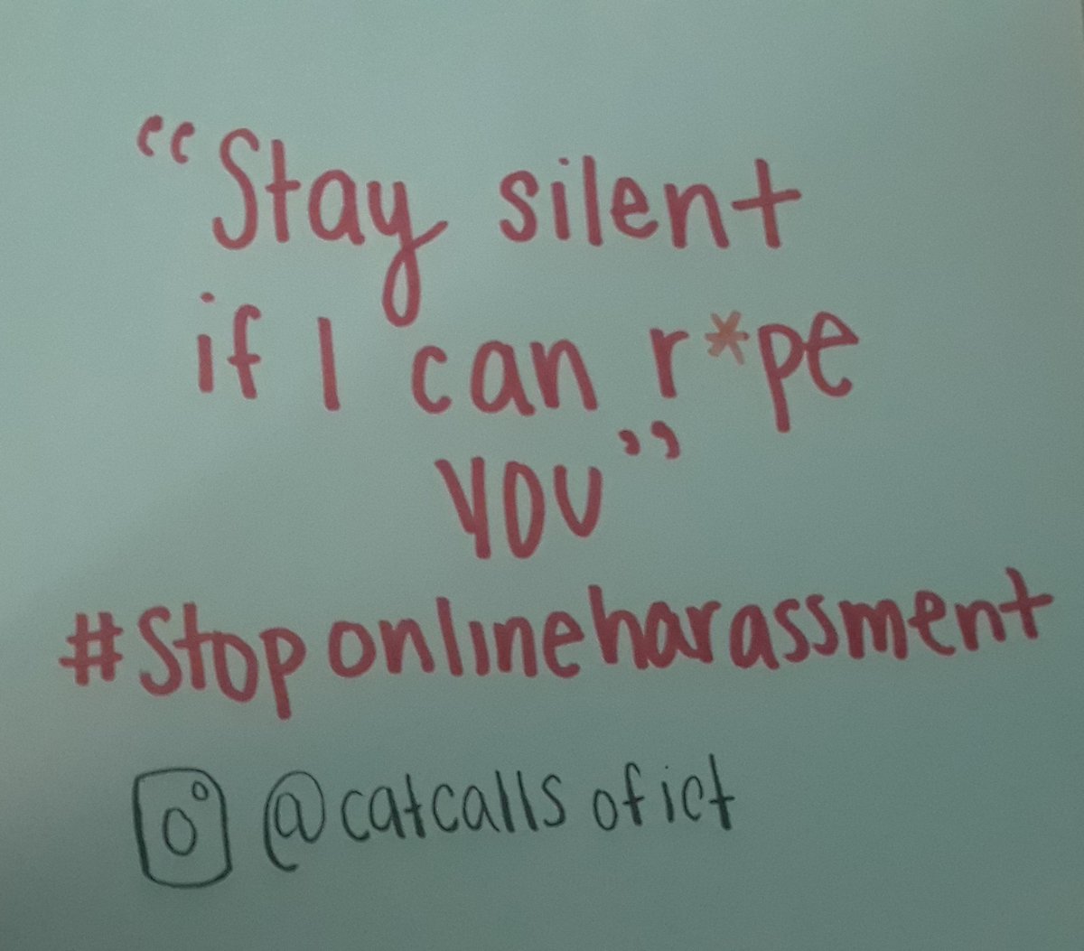 catcallsofict's tweet image. TRIGGER WARNING: R*PE IS MENTIONED. R*pe jokes are not funny and should not be tolerated. #stoponlineharassment