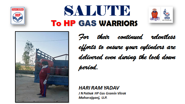 varnika_pathak's tweet photo. We salute our Showroom staff &amp; Deliverymen at M/s J. N. Pathak #HPGas Gas, Maharajganj who are working dutifully to provide seamless services to our LPG customers even during #CoronavirusLockdown @HPCL @Vila1445 @RajeshKTiwary1 @Rg03Goel @iammohitdhawan https://t.co/k9MDt91ZFK