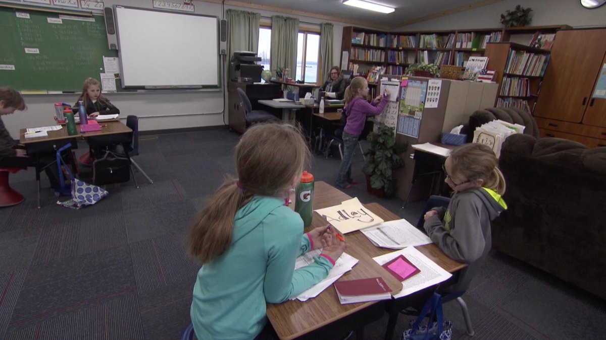 kaomig's tweet photo. I visited MN's last one room public school in the #NWAngle. Ten students K-5th grade are represented and are learning how to study independently and manage their own time. @warroads @walleyecapital #tpt #tptalmanac https://t.co/JYBfv7G2si https://t.co/T62JFXSHRQ
