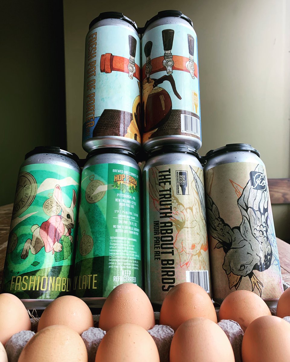 #kegsandeggs #cansandeggs anyone? Occasionally you may see Fresh Hop Farm #freerangeeggs in our store. somedays it only feels right to share $4 a dozen with your beer order when available ✔️Instagram profile or site for link #pghcraftbeer #buylocal #supportlocalfarms #pittsburgh