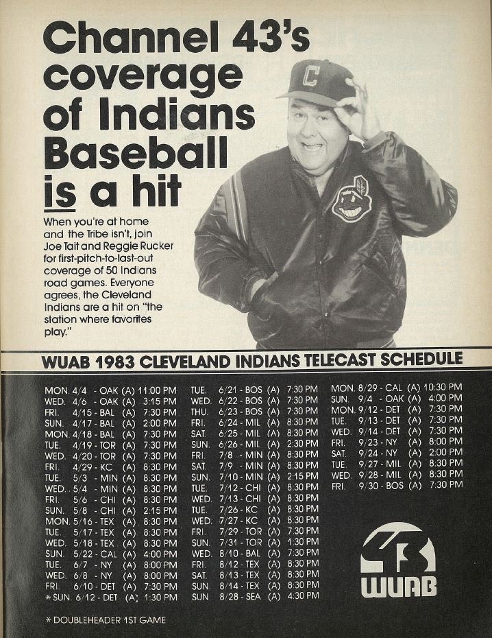 SkrticX's tweet photo. Channel 43's coverage of 1983 #Cleveland @Indians #Baseball. Source: @Cleveland_PL in 1983 Indians Program. #WUAB-TV #JonathanWinters https://t.co/EwVQcibtGZ