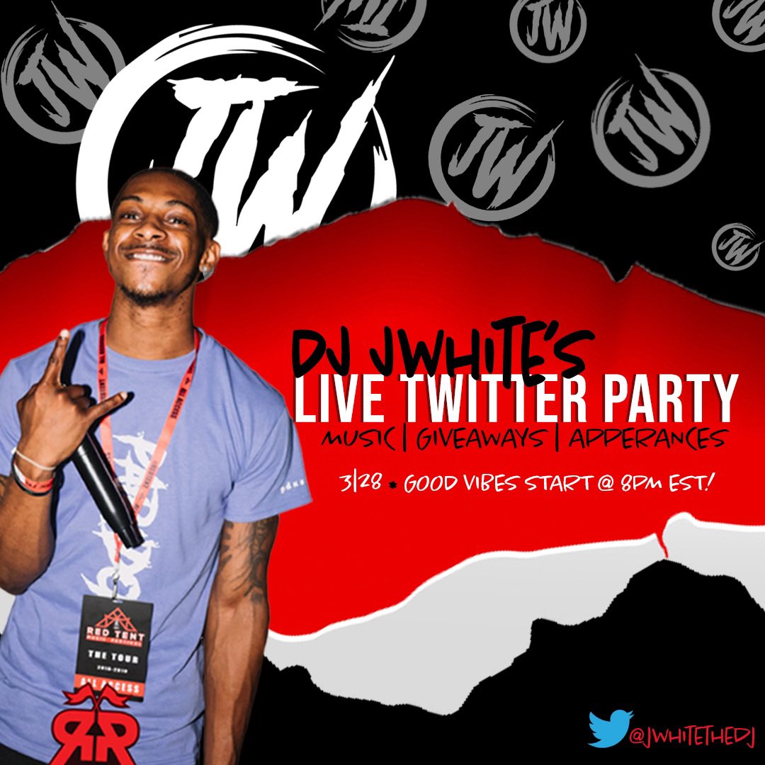 JWHITETHEDJ's tweet photo. 8 PM Tonight 🌀💡

@JWHITETHEDJ + Friends hit IG LIVE for a virtual party 🍾🎧

WATCH @ https://t.co/aojt87BeYt

LIKE or RT for a reminder! https://t.co/Xc0nAJzZzX