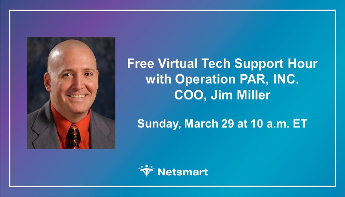 NetsmartTech's tweet photo. #ClientSpotlight: As our social lives, schools &amp; the workplace move virtually, @OperationPAR COO, @curacaojay, is hosting a free virtual #TechSupport hour TOMORROW for anyone with setup, best practice &amp; general tech questions. Learn more: https://t.co/O6Uv8gmNAt #InThisTogether https://t.co/6KWvtpTMI6