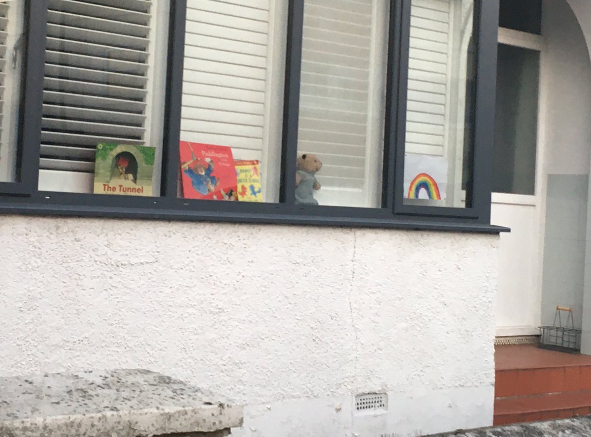 As well as rainbows, children in my manor seem to be displaying books on their windows. Is that also a form of kid to kid communication?