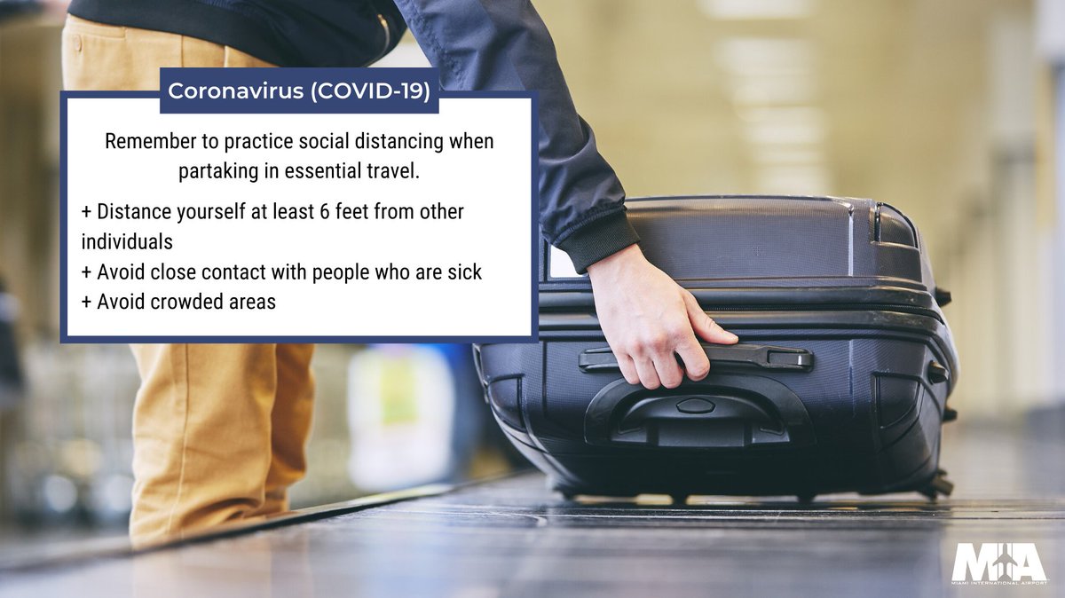 Help reduce the spread of  #Coronavirus ( #COVID19) by practicing social distancing. Stay safe by avoiding large crowds and keep a distance of at least 6 feet from other people.  #MIAHealthTip