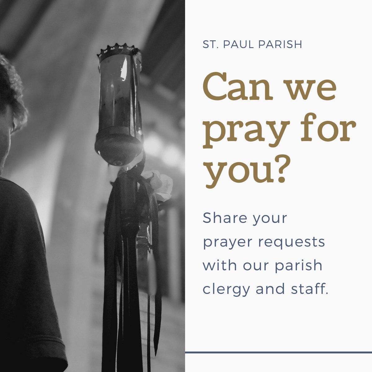 spstudmin's tweet image. Can we pray for you? Our parish clergy and staff would be honored to pray for your specific prayer requests. Requests can be submitted anonymously or with a name/contact info attached to it.
Submit a prayer request here! bit.ly/3dHdyM7