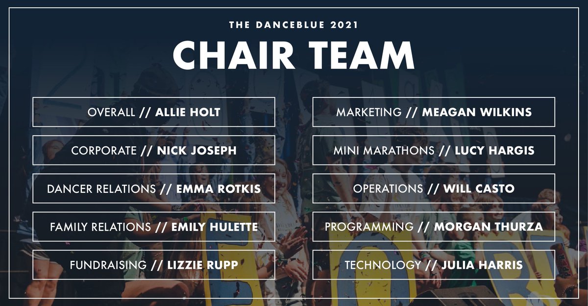We are so excited to announce the #DB21 Chair Team! It’s going to be a great year, DB Family!