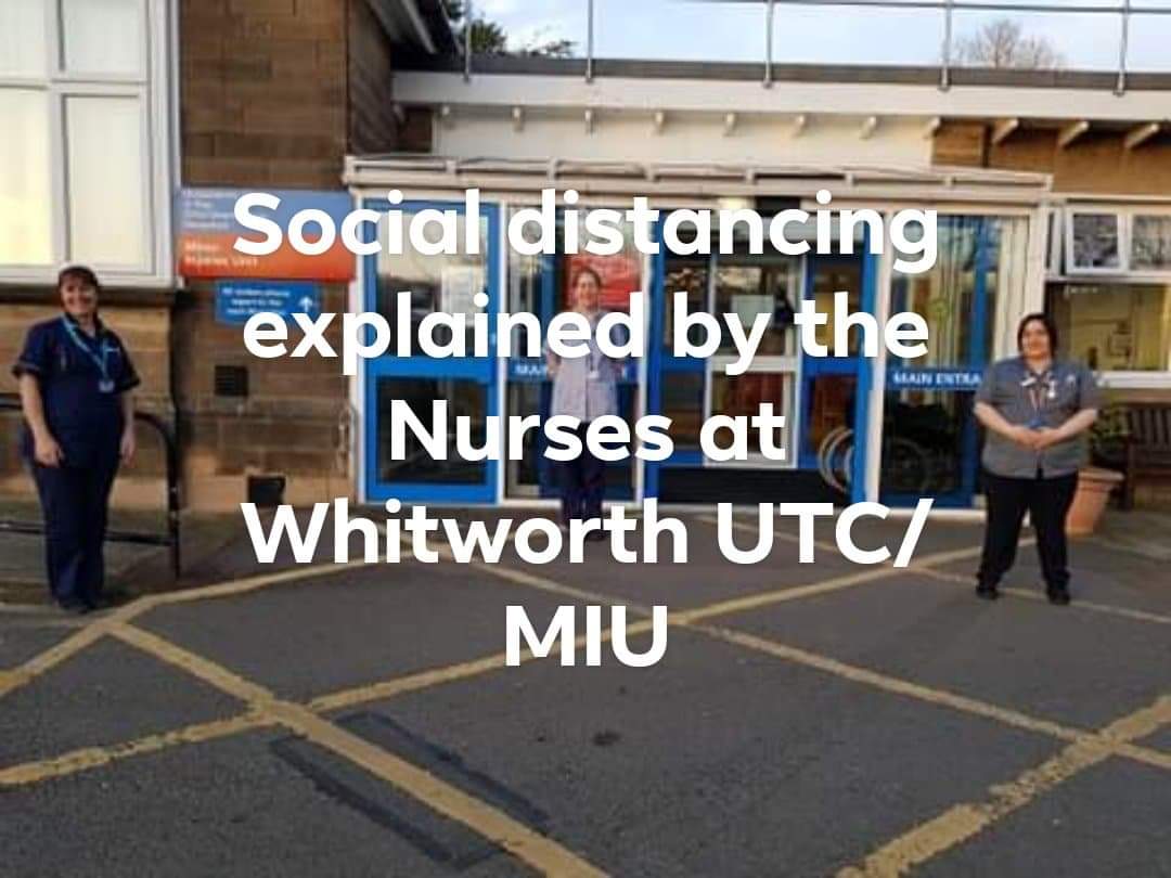 DCHStrust's tweet photo. Scroll along to see social distancing in action as demonstrated by our Whitworth Minor Injury Unit / Urgent Treatment Centre team 👍🏻
#NHS #socialdistancing #coronavirus #covid19 #DCHS #DCHSTrust #StayHomeSaveLives https://t.co/HJ0gSRCyYW