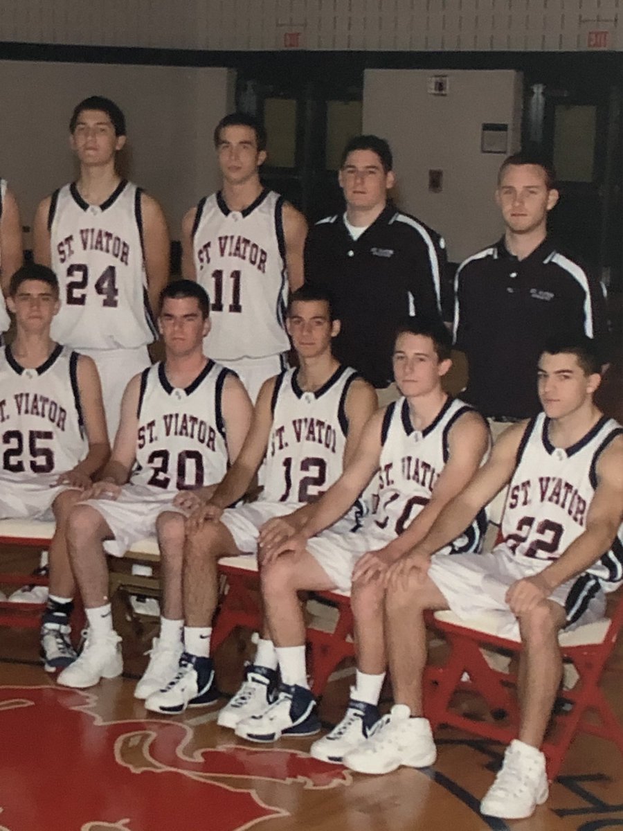 coachclancy11's tweet photo. Late nomination by my guy @CoachMHowland who I came into the 🌎 of coaching with @stviatorbball 🦁 with 13 years ago legendary team pic below🤣 😱- #HOWLANDrising #TRIBErising https://t.co/gvSIQH1tbW
