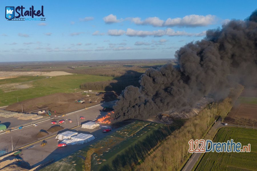 Grote brand bij vuilverwerker Attero in #Wijster. 112Drenthe.