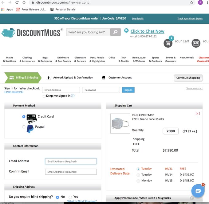 OMG just got an email from a promotional company selling #N95masks minimum order 2000 units for $7,980<a href="/tag/n95masks"class="tags"><span>#n95masks</span></a><a href="/tag/ppeshortage"class="tags"><span>#ppeshortage</span></a>