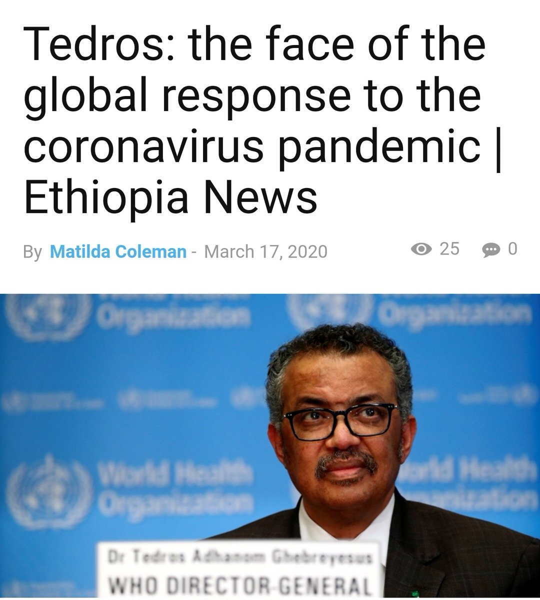 4)Tedros Adhanom is not only the Face of the Global Effort to fight the Wuhan Virus - he's calling the shots