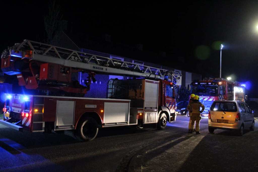 Schoorsteenbrand Eeckhoudstraat in Horst..