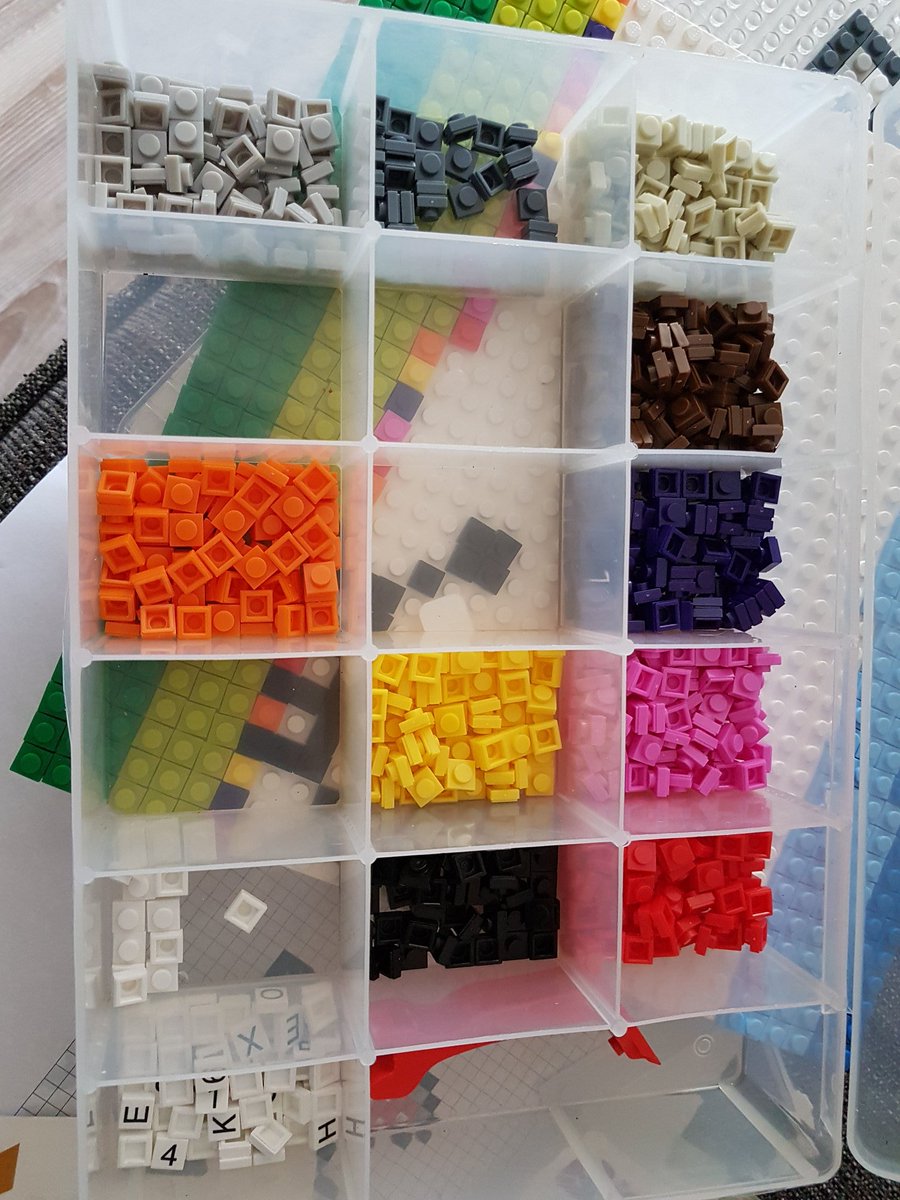 ElliotLibrary's tweet image. Our new Briks arrived.  Easter pictures done!  Thanks @BrikBuild  We could still use a lot more😬.  Empty colours already.