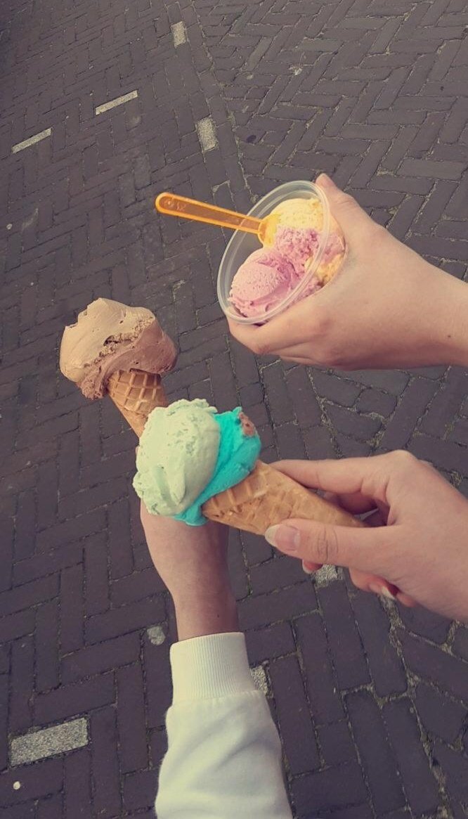 we ate ice cream  guess which one is mine