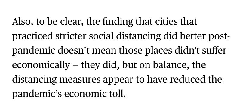 This. There is no trade-off:

“So the lives-versus-the-economy trade-off some have been trumpeting may actually be a false choice. If anything, it looks like the things we should be doing to save lives are also what we should be doing to save the economy”