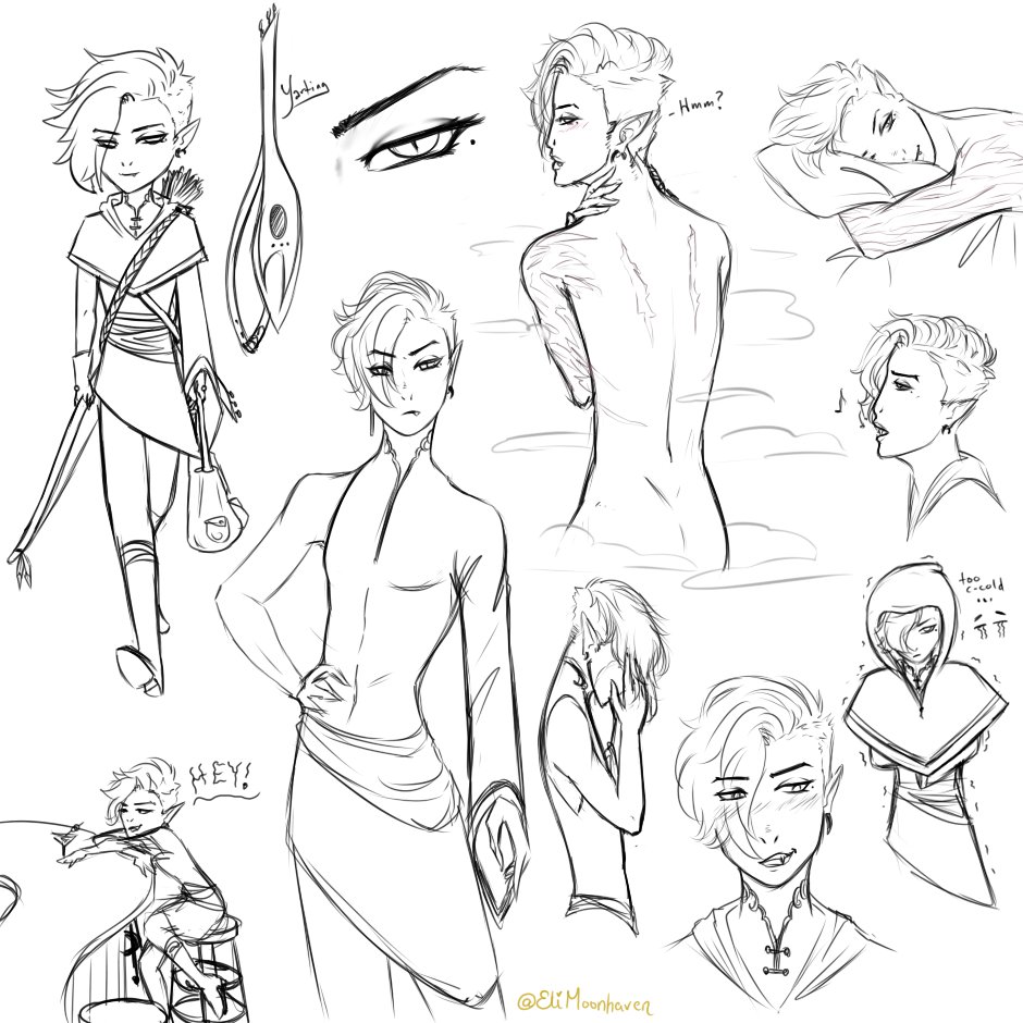 EliMoonhaven's tweet photo. Some sketches of my character Trelik Voss as a snake shifter in Tobolsk!
#dnd #westmarch https://t.co/TYcfcMxBN3