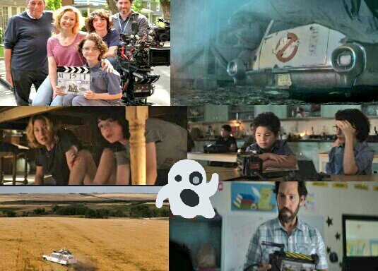 UPDATE:  #GBAfterlife set for release this summer.  #Covid19 being still without a cure, might post-pone release.Plot, Cast & Crew info pic. (Top left pic on collage credit to director  @JasonReitman) Jason Reitman is the son of Ivan Reitman (GB 1&2)