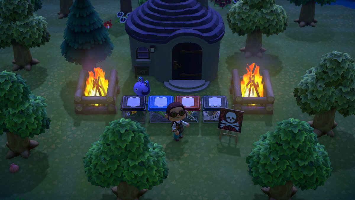 NibbleGuru's tweet photo. My subtle hint to my neighbor that she is no longer welcome on my island #AnimalCrossing #ACNH #NintendoSwitch https://t.co/mmRfbG40No