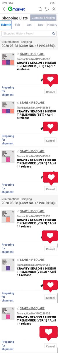 All of albums will be ordered thru Starship Square! Proof: