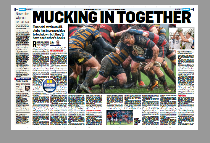 IrishMailSunday's tweet photo. SOLIDARITY: Superb reports by @RoryPKeane and @bailemg on the challenges faced on the margins of Irish sport and how it is strengthening resolve ... for more go to https://t.co/ev0gez5BOk   @CorkConRugby @Shannon_RFC @TullamoreRFC @SDPanthers @a_f_ireland https://t.co/6TlGXC8B2b