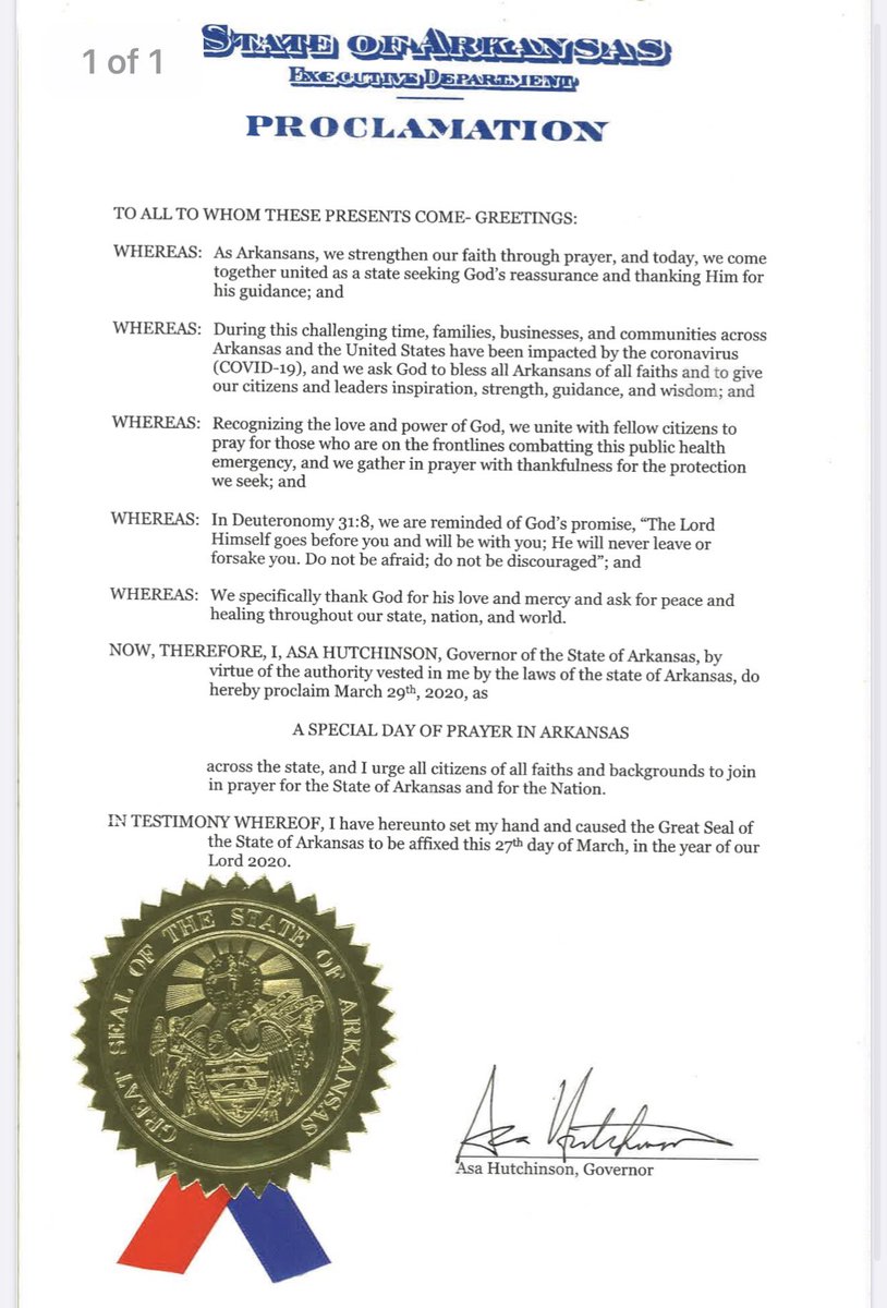 SJG_teacher's tweet photo. @AsaHutchinson Thank you for your unwavering faith and leadership through these uncertain times. Uncertain for us but God is always in control. https://t.co/5zWdlVklFV