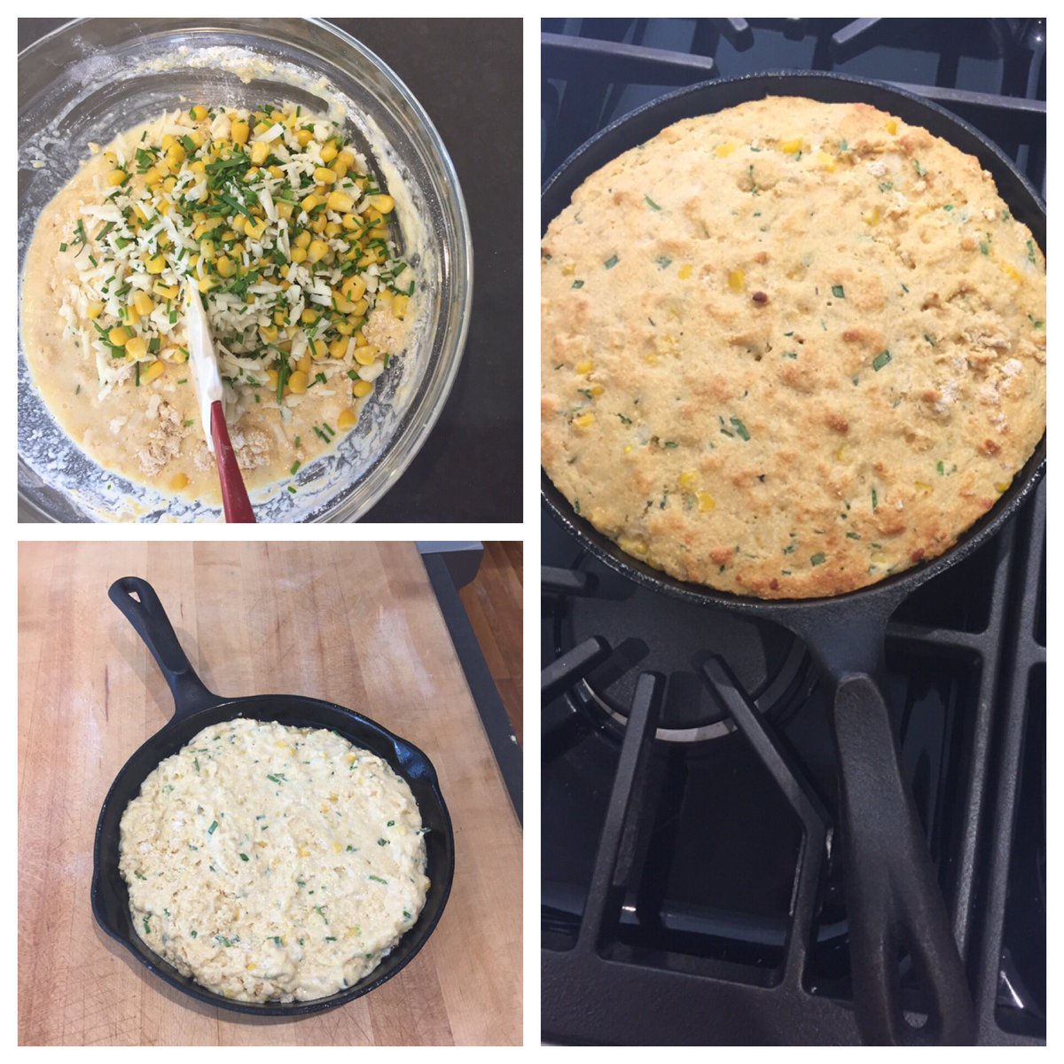 Project_CHEF's tweet photo. Cornbread, warm from the oven, is a tasty treat. Serve alongside chili, soup or a glass of milk. Full recipe on our Instagram and Facebook pages.
#projectchef #cornbread #projectcheffamilymeals #cookhealthyediblefood #supportlocal @EatDrinkBuyBC #kidscancook #cooktogether https://t.co/JUr7tB7eYF