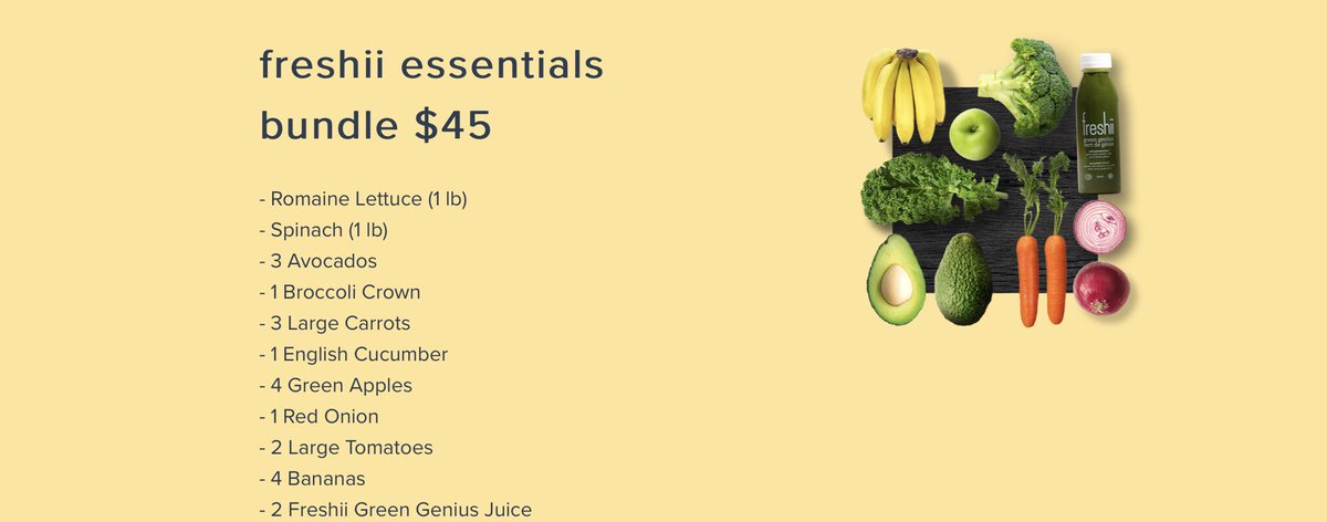 VeganEarthling's tweet photo. BUY FRESH PRODUCE ONLINE & HOME DELIVERY! Just ordered my first #FreshiiEssentialsBundle which will be delivered to my door shortly! #VeganHeaven #ShopOnline #HomeDelivery #StayHome @freshii #ProduceDelivery #Vegan #CopingWithCoronavirus https://t.co/DfINpDowRi