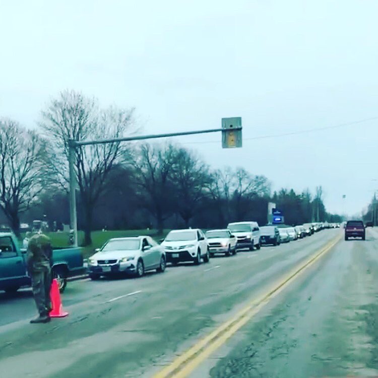 UVCareerCenter's tweet photo. Shared Harvest Foodbank at UVCC today. Wow! Thank you to the Adult Division for coordinating this event, to Shared Harvest for your selfless work, and to the Ohio National Guard for your service! 
#togetherohio #sharedharvest #InThisTogetherOhio https://t.co/JSIwgJcf5p