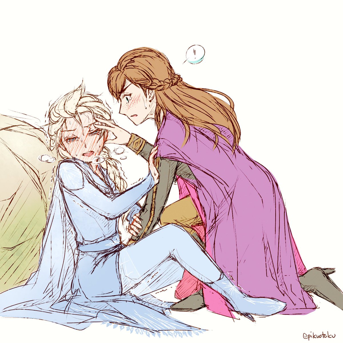 elsa, why didn't you just tell me? omega elsa x alpha anna #Frozen