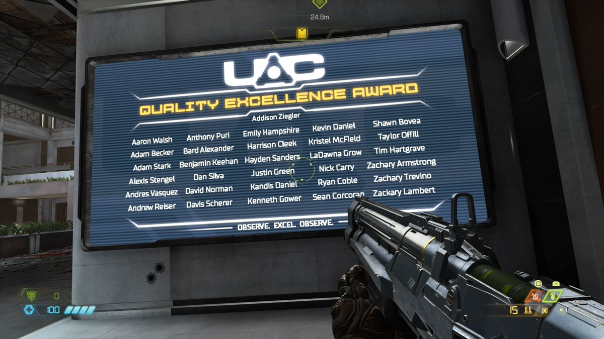 Polygon's tweet photo. Doom Eternal Easter egg shouts out the game’s elite QA team https://t.co/QCD8S8De8h https://t.co/Sqq9i4FzXB