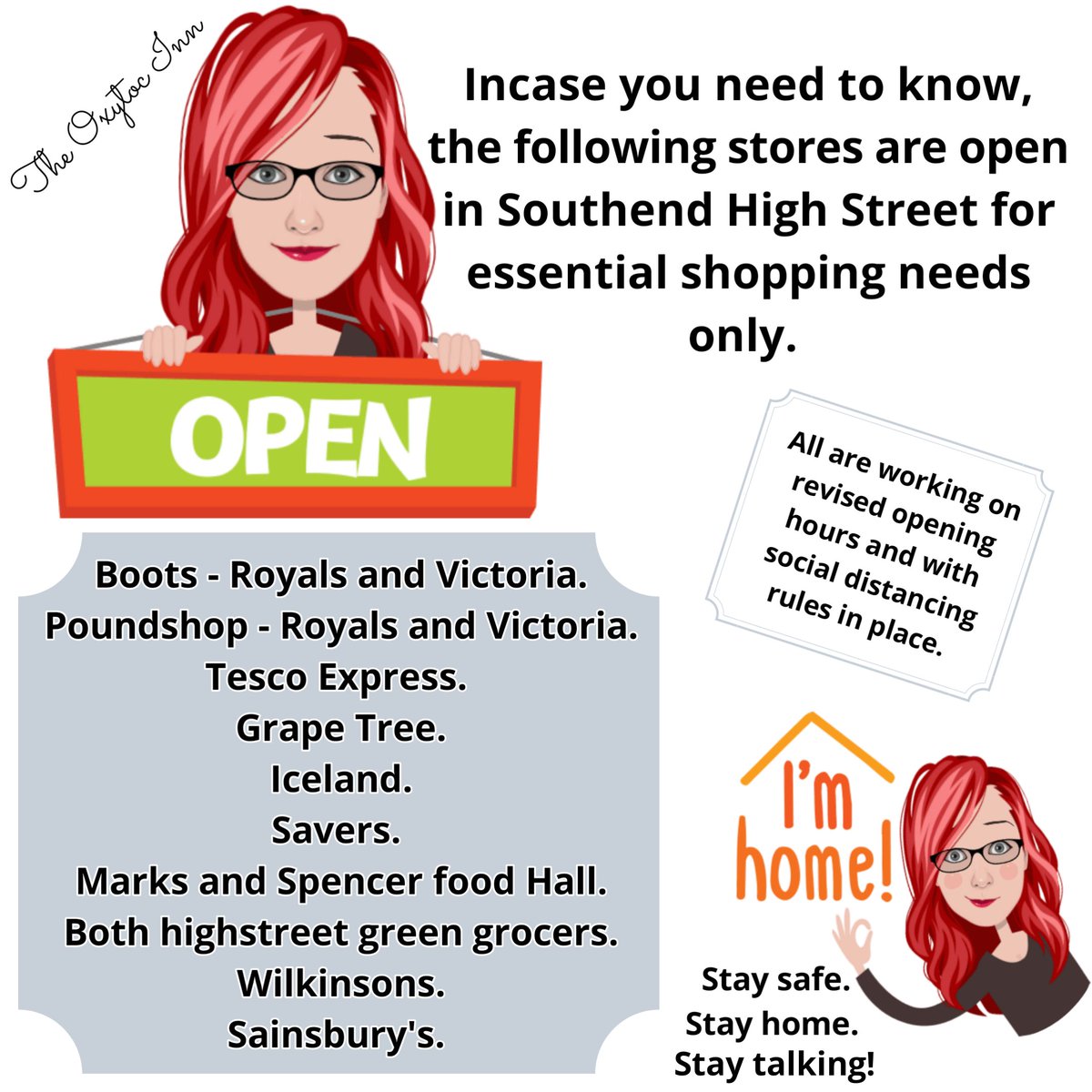 JoanneWebb82's tweet photo. After popping to #SuttonRdButchers for the last shop for a few weeks, I thought it would be handy to do a quick glance list for a few areas in #Southend for what is open for #EssentialShoppingNeeds (food/cleaning/hygiene/pharmacy). 

#Staysafe. 
#Stayhome.
#Staytalking!

/1 https://t.co/3jOBKxjWgy