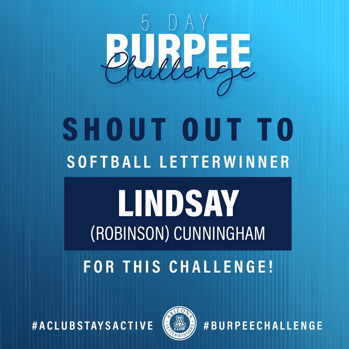 UALETTERWINNERS's tweet photo. Thanks to everyone who participated in this week’s Burpee Challenge! Shoutout again to Lindsay Cunningham for putting this together! Did you know, Lindsay owns a fitness and social hub in Park City, UT! #aclubstaysactive https://t.co/m8ss1JTHvJ