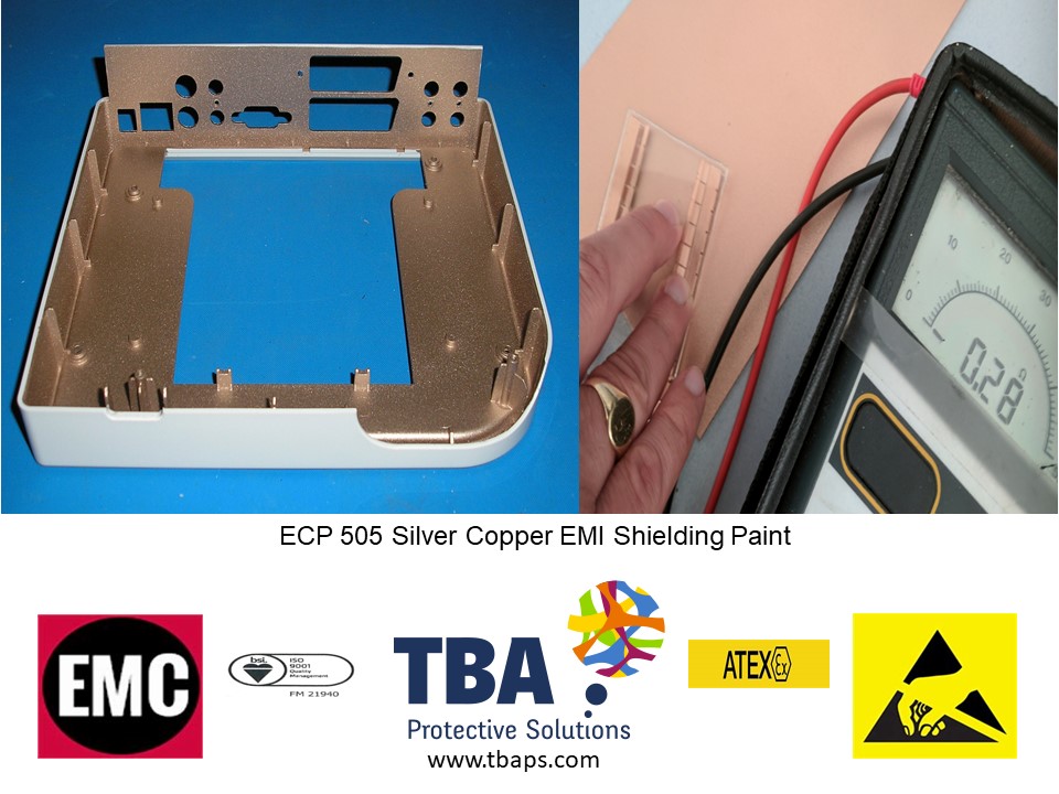 TBA_ps's tweet photo. ECP505 silver copper EMI Shielding paint from #TBAPS, a high quality single pack air drying highly conductive acrylic paint.
In 5l tins or 400ml aerosols , ECP 505 has good adhesion to a wide range of thermoplastics +other materials. Alternatively #TBAPS can coat for you. https://t.co/gYpD5ScTFU